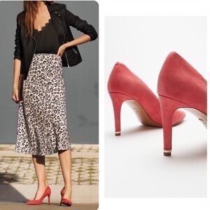 New Kenneth Cole Evereve Pink Coral Riley Suede Pump Heels